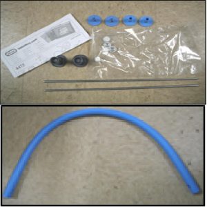 Hardware Pack: Handle. 2 Inside and 2 Outside Handle Fasteners. Small Capnut Tool. 2 Axles. 5 White Capnuts 1/4 in. and Instructions